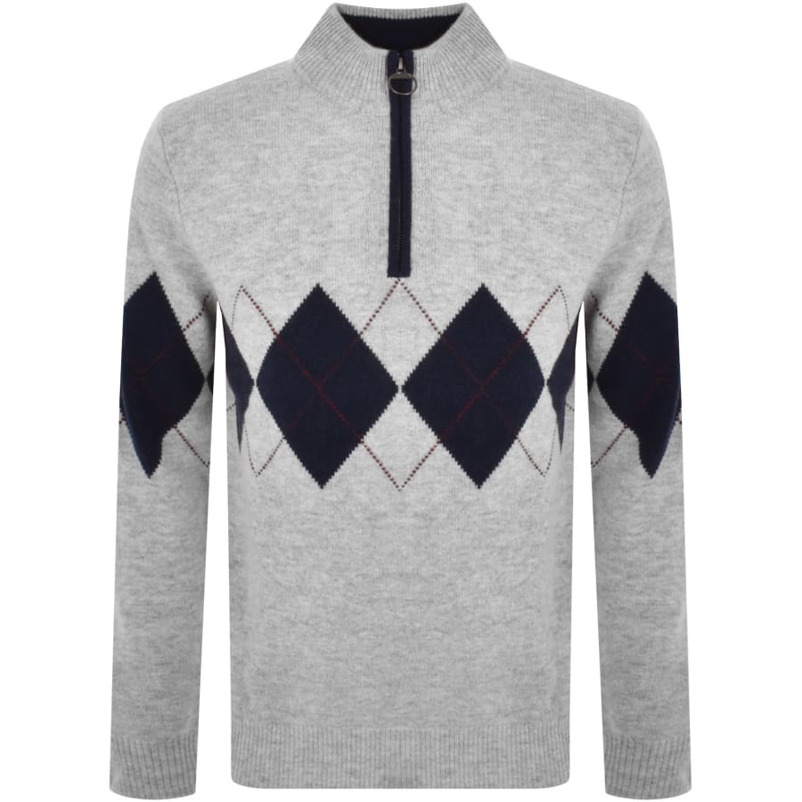 Barbour Hartfield Half Zip Knit Jumper Grey
